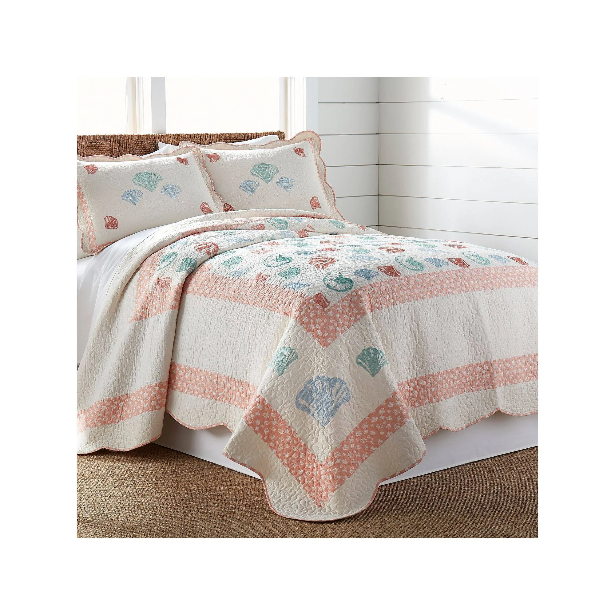Beach Haven Tasi Bedspread - Coral - King