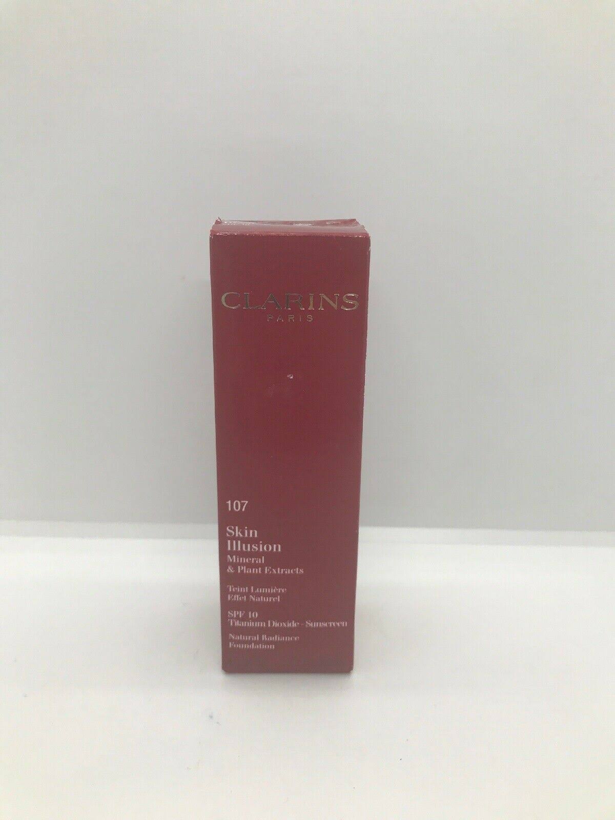 Clarins Skin Illusion Natural Radiance Foundation, SPF 10, Beige 107 - 30 ml bottle