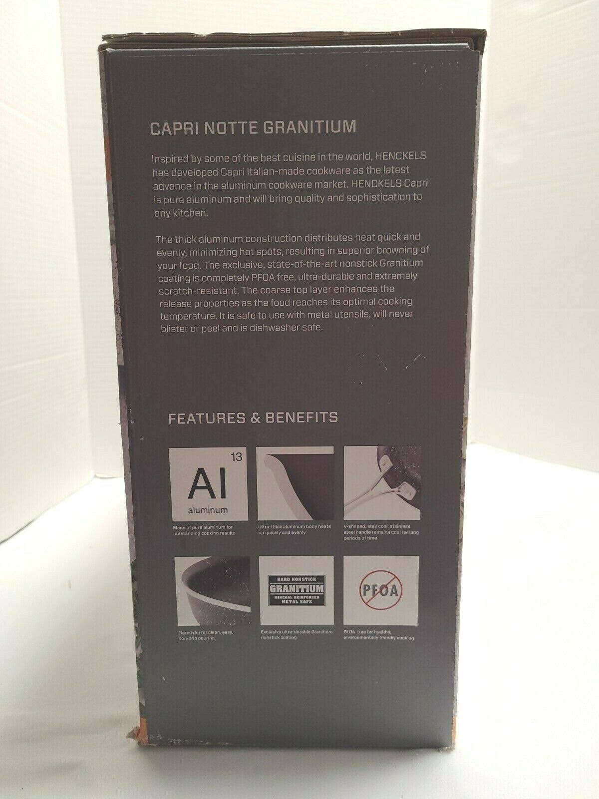 Henckels Capri Notte Granitium Ultra-Durable Nonstick Coating 3 Piece Pan Set