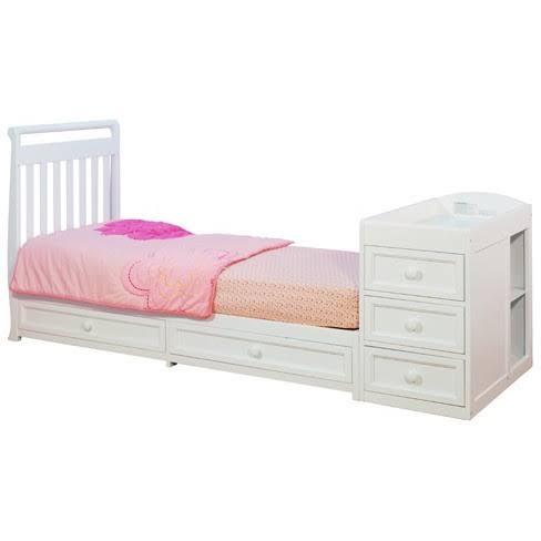 AFG Daphne 2-in-1 Convertible Crib and Changer, White