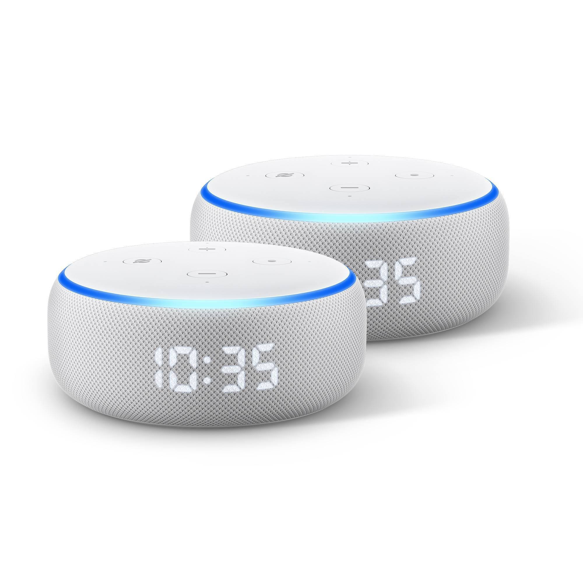 Amazon Echo Dot (3rd Gen) with Clock - 2 Pack 79602115