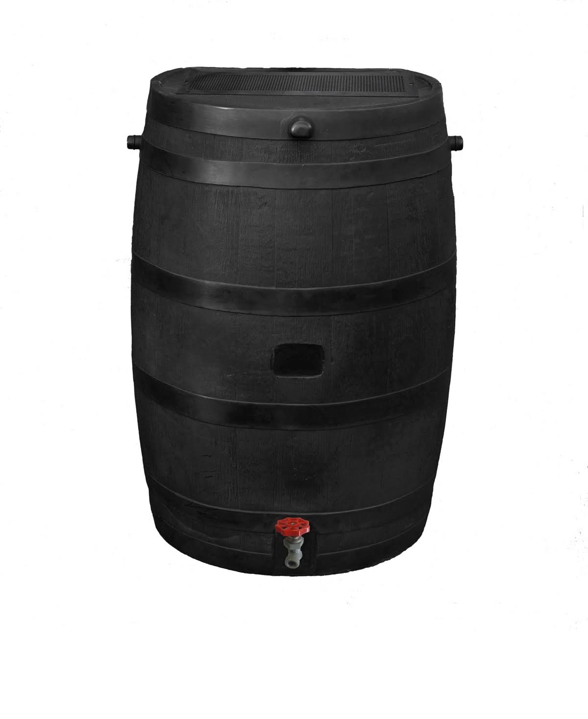 RTS Home Accents 50 gal. Eco Rain Barrel with Plastic Spigot, Black