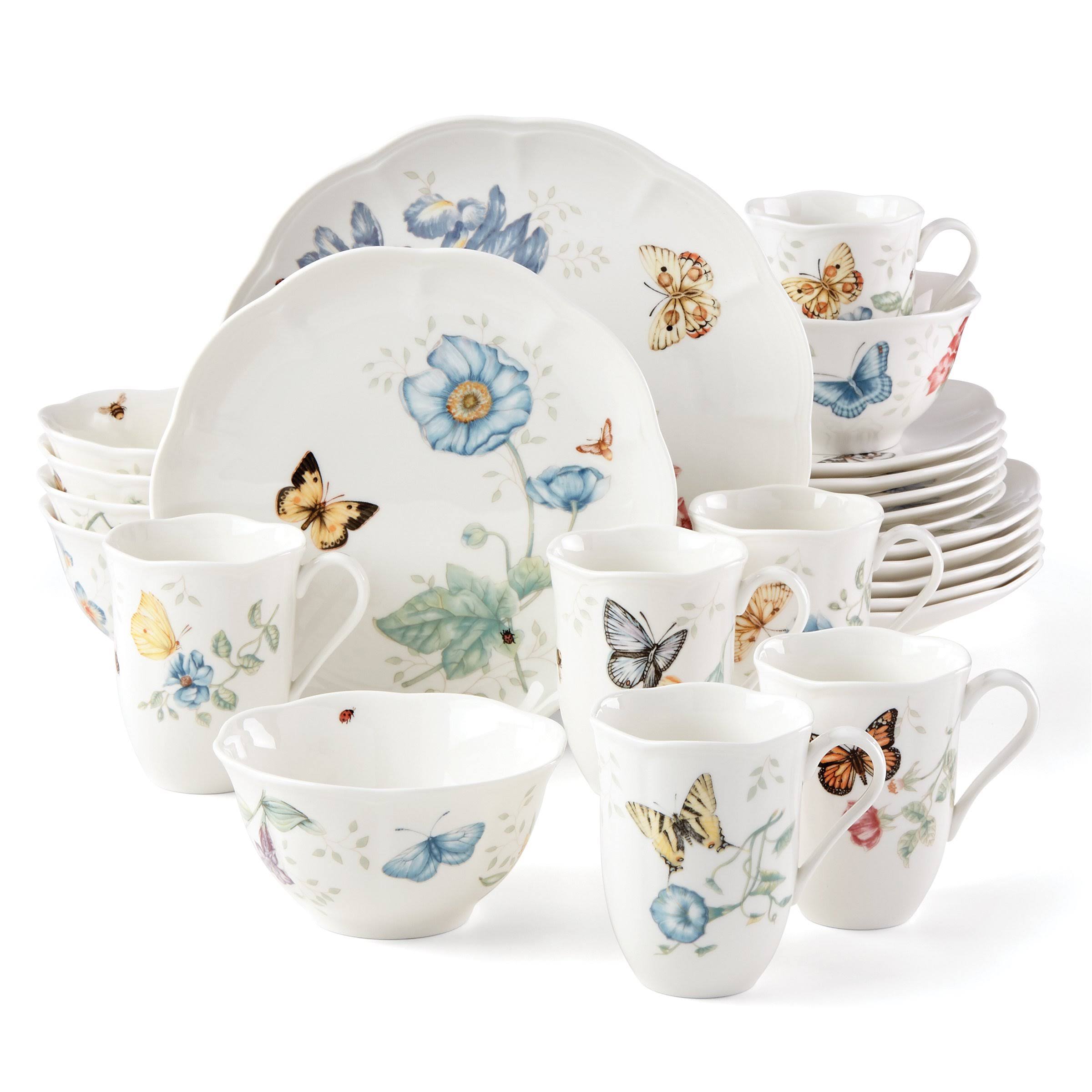 Lenox Butterfly Meadow 24 Piece Dinnerware Set - White