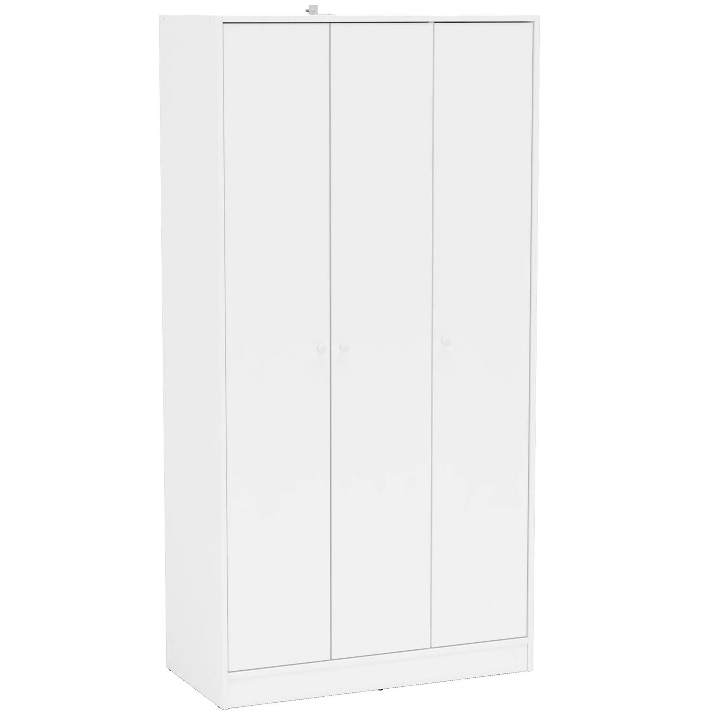 Polifurniture Denmark 3-Door Wardrobe - White