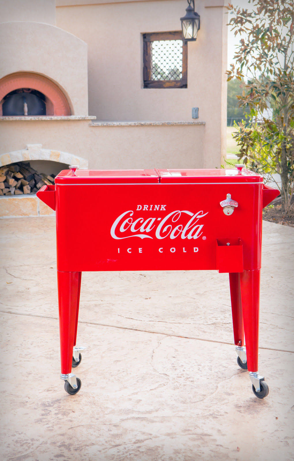 Leigh Country 80 Qt. Embossed (Ice Cold) Coca-Cola Cooler