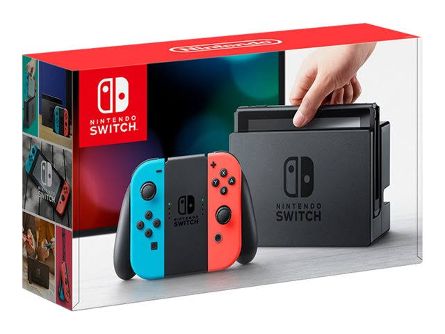 Nintendo Switch with Neon Blue and Neon Red Joy-Con - Black/neon Red/neon Blue
