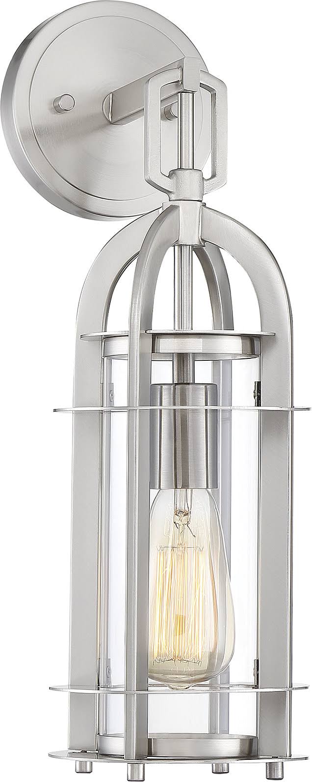 Savoy House Merrill Outdoor|Wall Lantern Satin Nickel 1 Light 5-800-SN