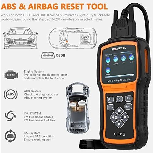 Foxwell NT630 Plus OBD2 Scanner ABS Srs Code Reader Automotive OBD II Srs AIRBAG Diagnostic and ABS Brake Bleed Scan Tool