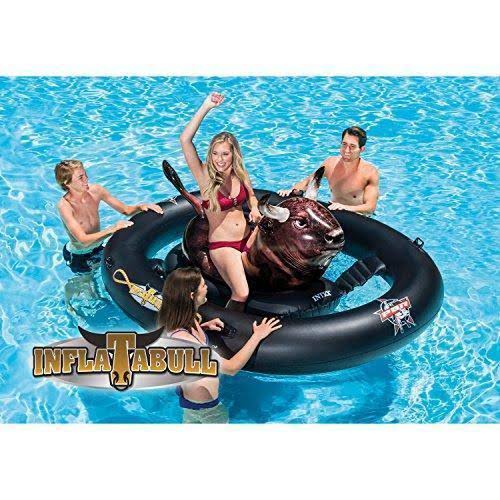 Intex Inflat-A-Bull Inflatable Ride-On Pool Toy with Realistic Printing