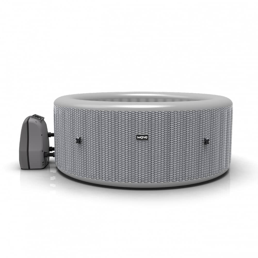 Wave Spas Atlantic Plus| 4 - 6 person| Portable Inflatable Round Hot Tub Spa with 140 Air Jets| Protective Cover| Pump and Integ