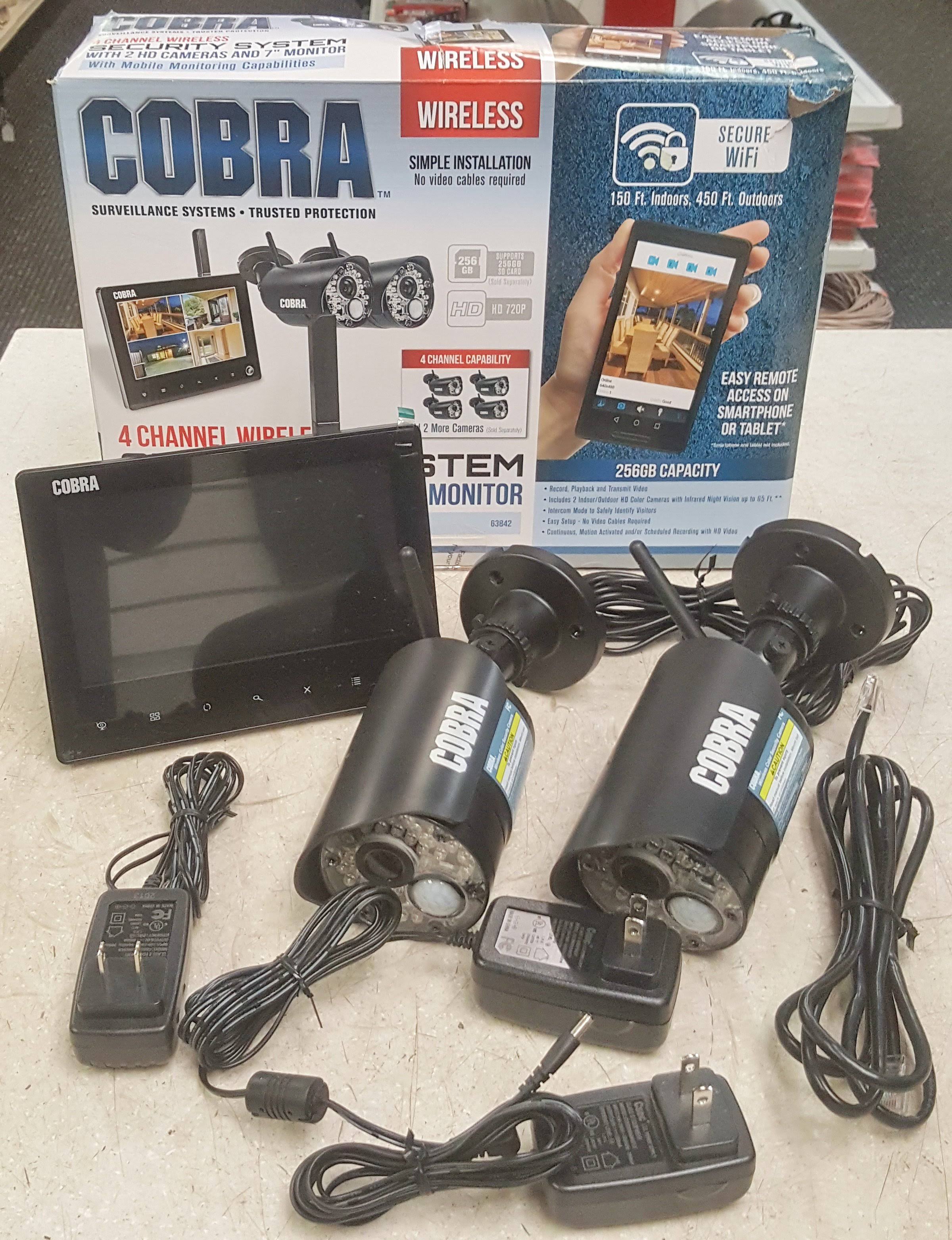 Cobra 4 Channel Wireless Surveillance System with 2 Cameras