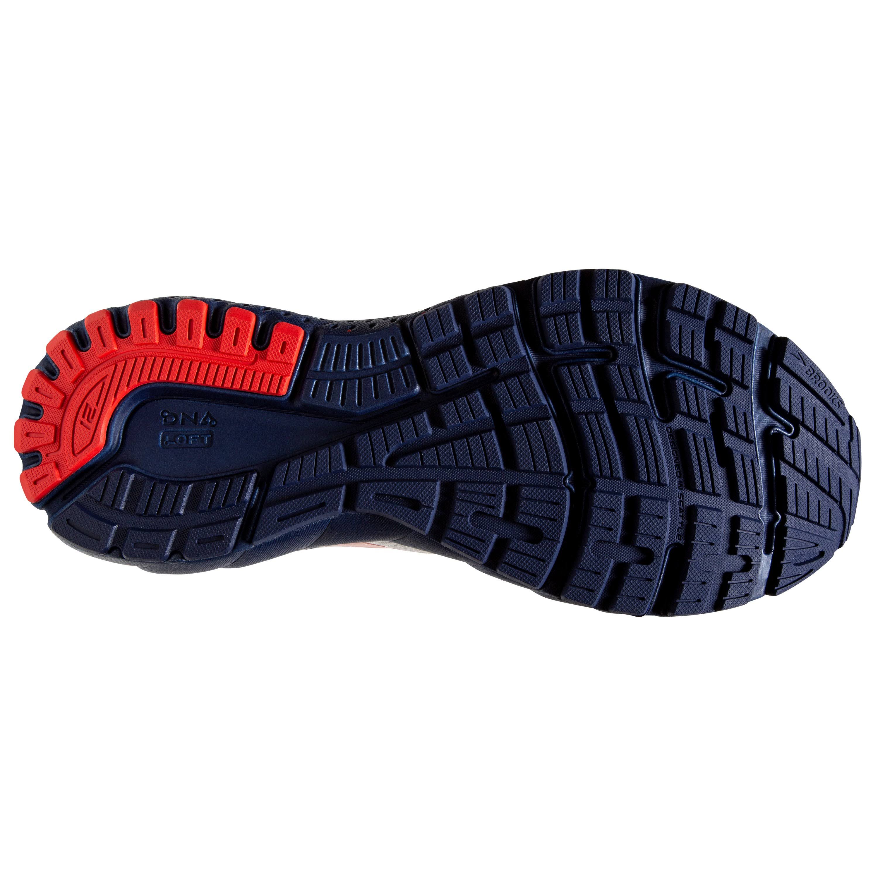 Brooks Women's Adrenaline GTS 21 Running Shoe, Blue/Red/White / 6 / B