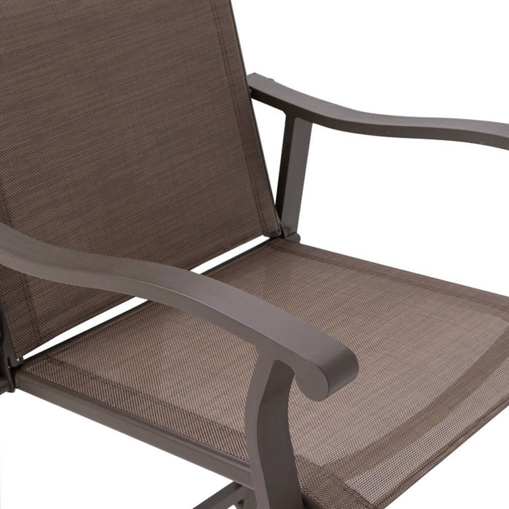 Crestlive Products Outdoor Counter Height Bar Stools Set of 2 Classic Patio Furniture Bar Chairs with Heavy Duty Aluminum Frame