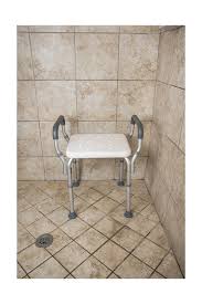 Essential Medical Molded Shower Bench with Arms (No-Back)