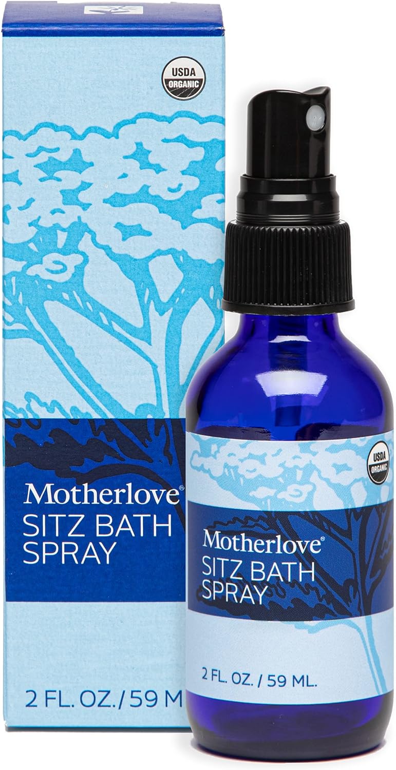 Motherlove Sitz Bath Spray (2oz) Portable Sitz Bath for Postpartum Care—Soothes Sore Perineal Muscles, Tears, & Hemorrhoidal Tissues—Organic, Non-GMO, Cruelty-Free