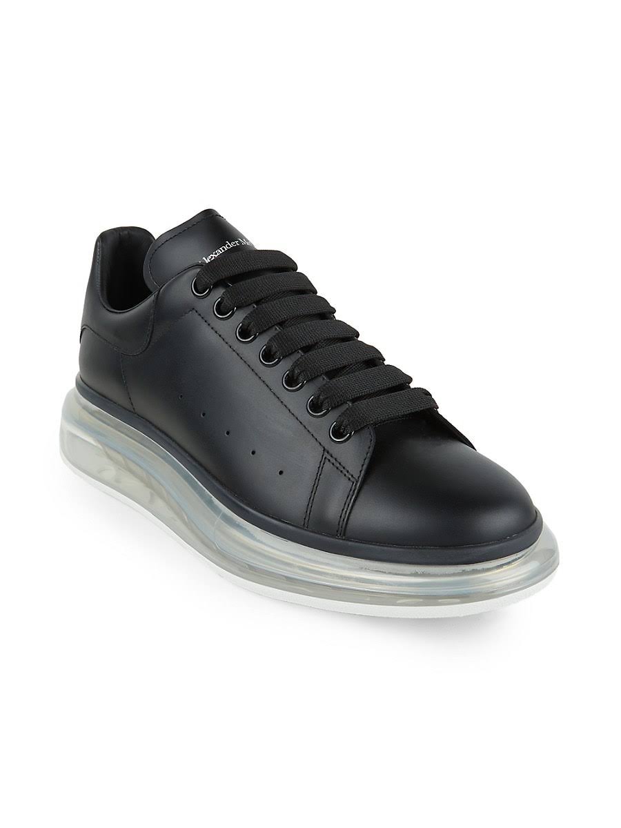 Alexander McQueen Men's Oversized Transparent Sole Sneakers - White/Black