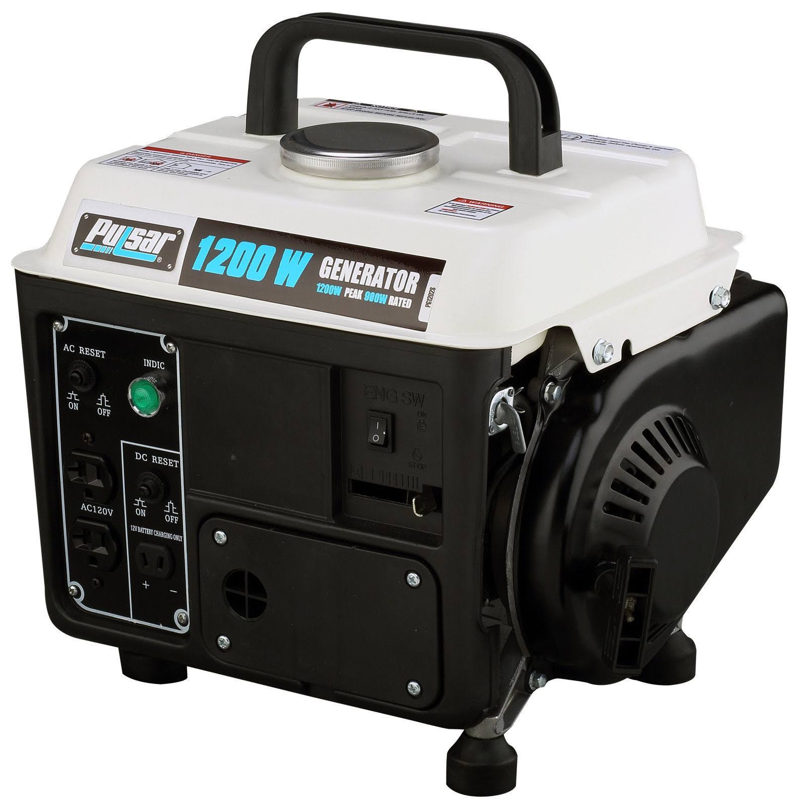 Pulsar Peak Portable Gasoline Powered 2 Stroke Generator with Outlets - 1200 W