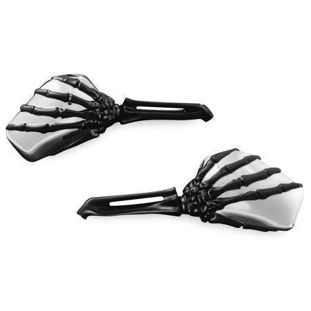 Kuryakyn All HD Skeleton Hand Mirrors Blk/Chr 1764 New