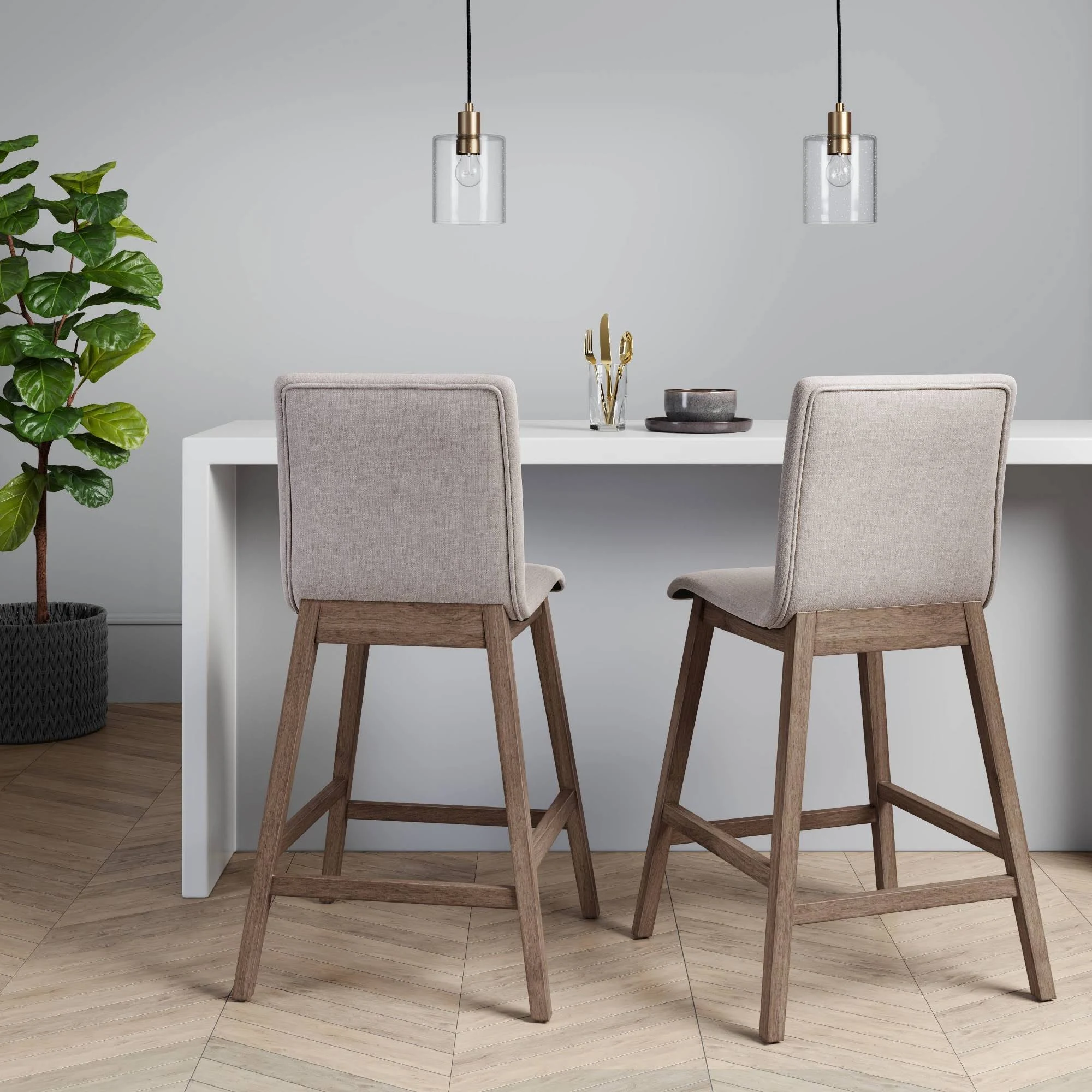 Meares Armless Counter Height Barstool Beige - Project 62