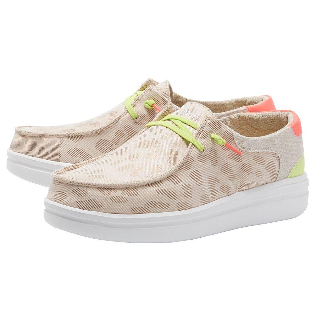 Hey Dude Wendy Rise Women's Shoes Leopard Neon Beige : 8 M