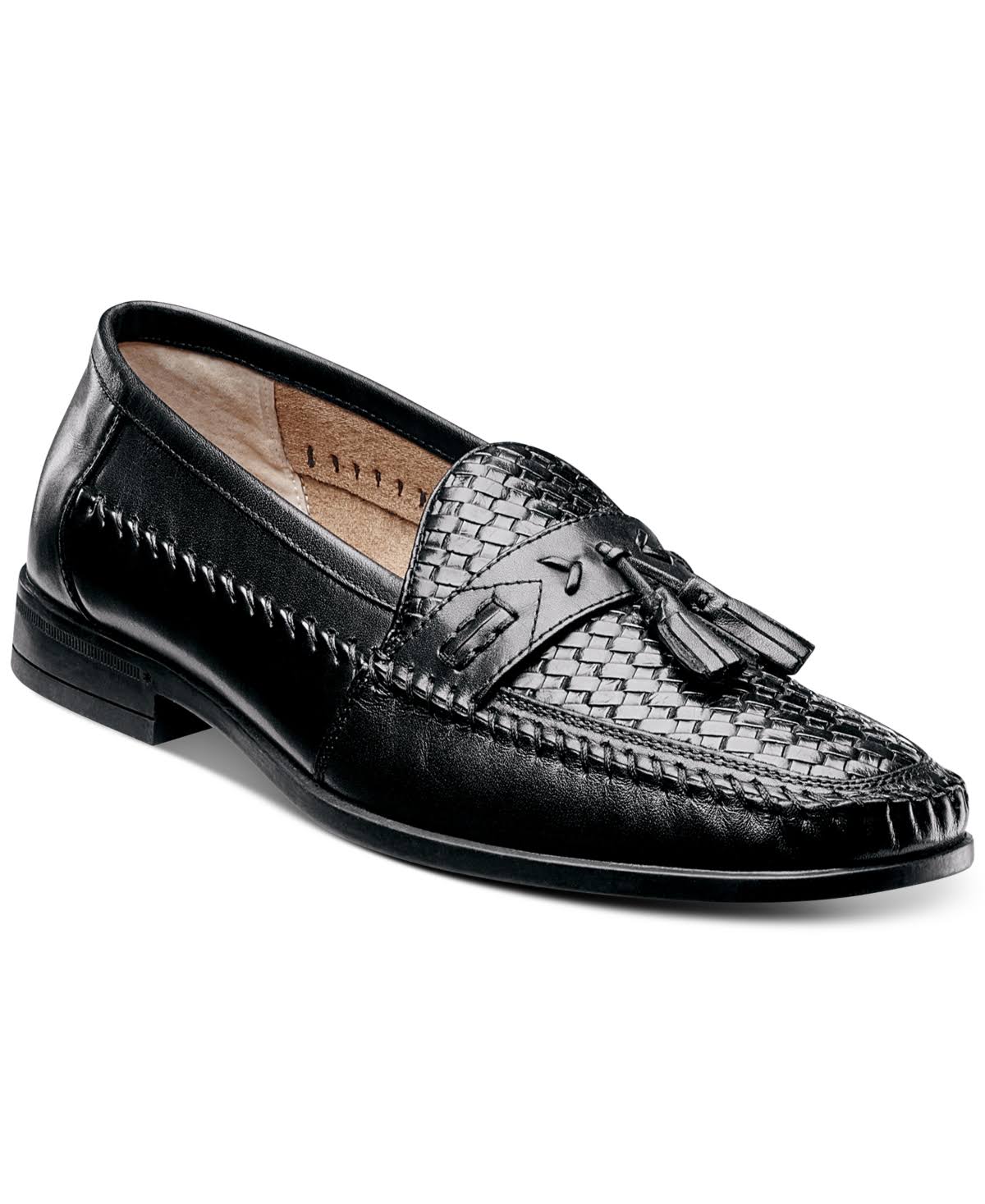Men&s Nunn Bush Strafford Woven Moc Tassel Loafer, Size: 8, Black