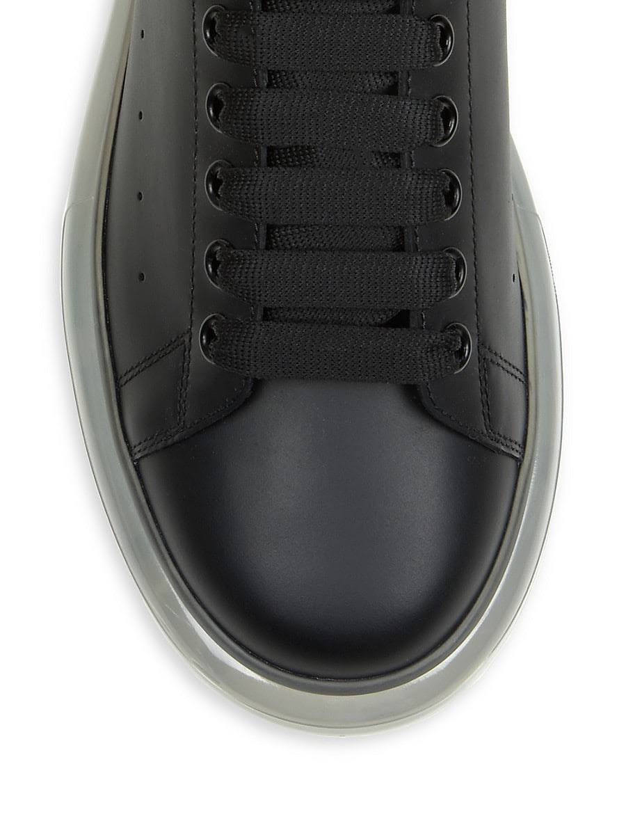 Alexander McQueen Men's Oversized Transparent Sole Sneakers - White/Black