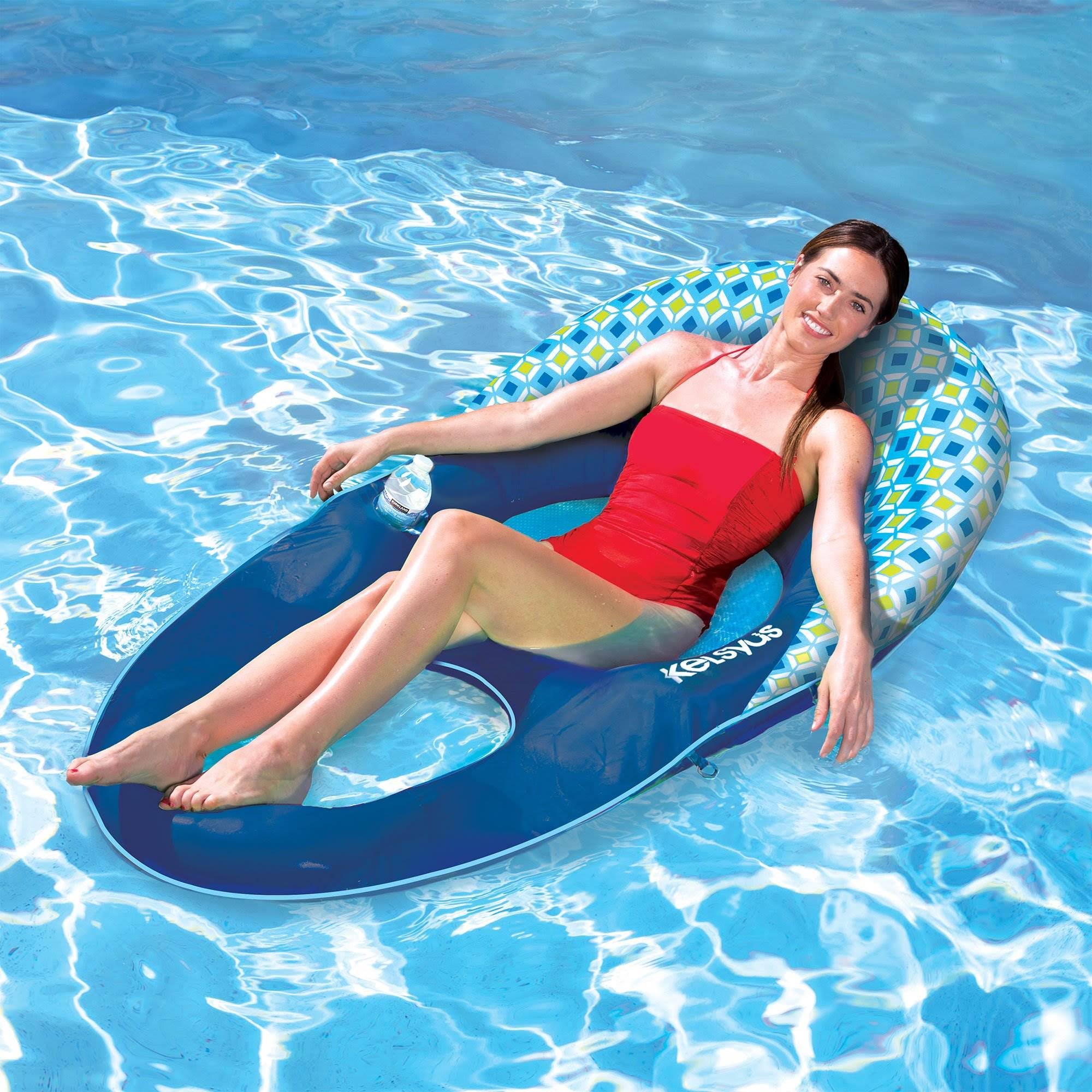 Kelsyus Deluxe Floating Chaise Lounger - Blue