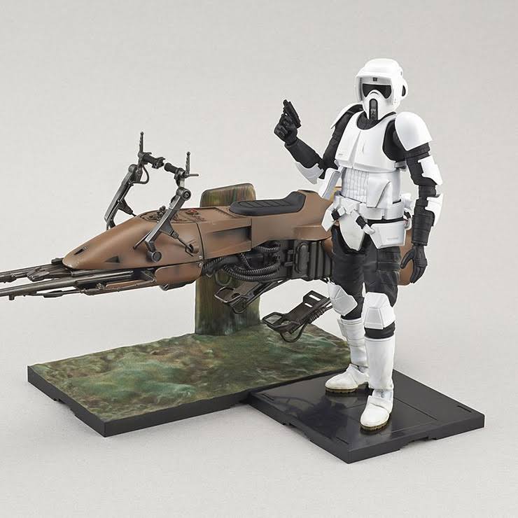 Model Kit - 1/12 Star Wars Scout Trooper u0026 Speeder Bike