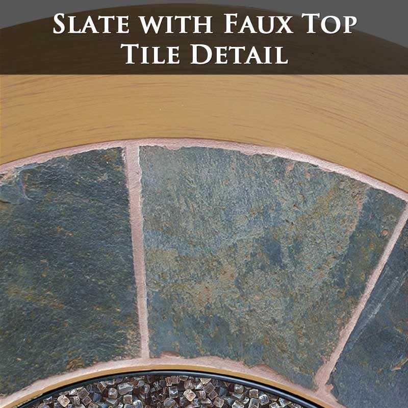 Blue Rhino LP Gas Fire Pit Bowl with Slate and Faux Wood Mantel, Black, Round