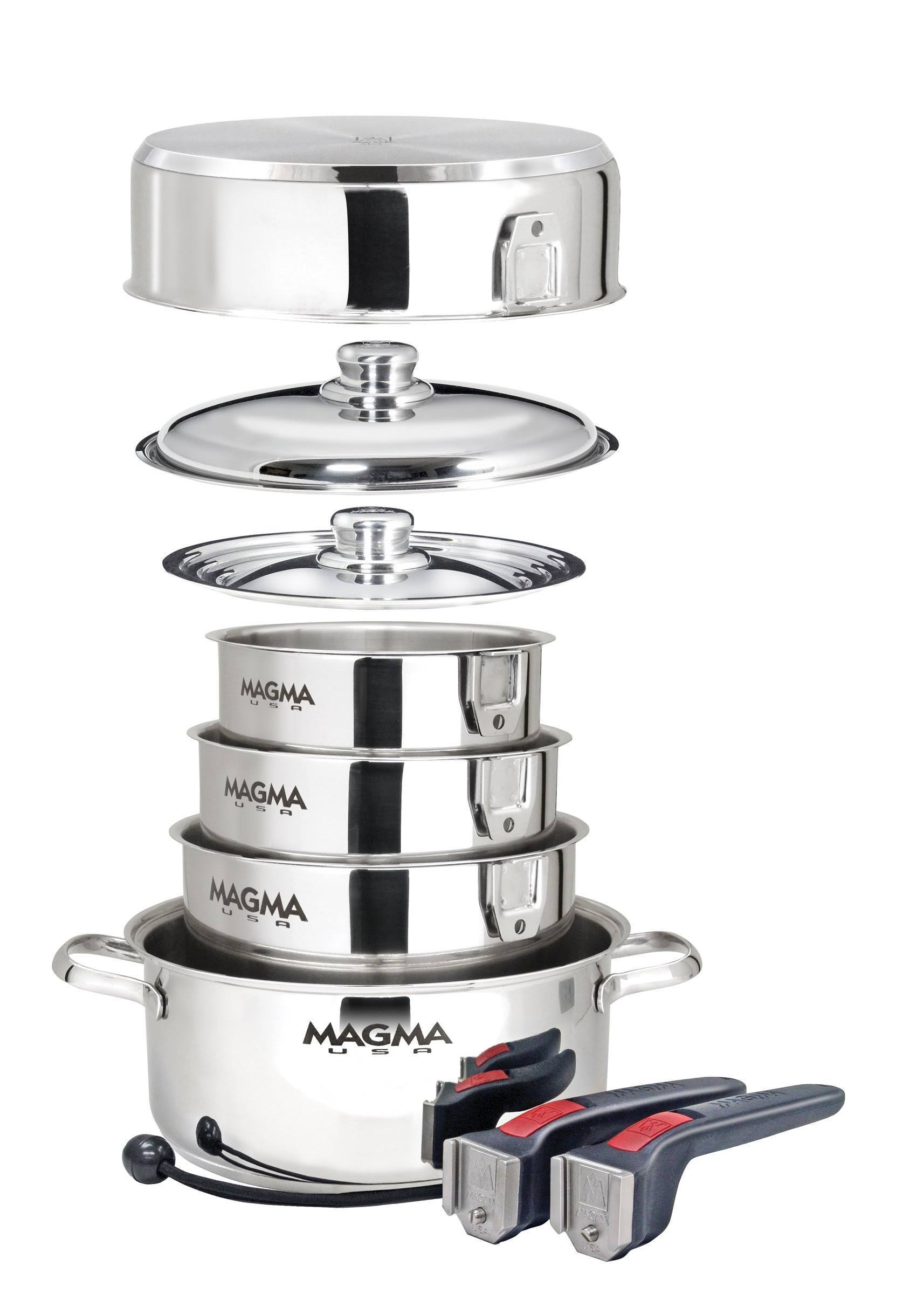 Magma Products A10-360L-IND, 10 Piece Gourmet Nesting Stainless Steel Cookware Set,