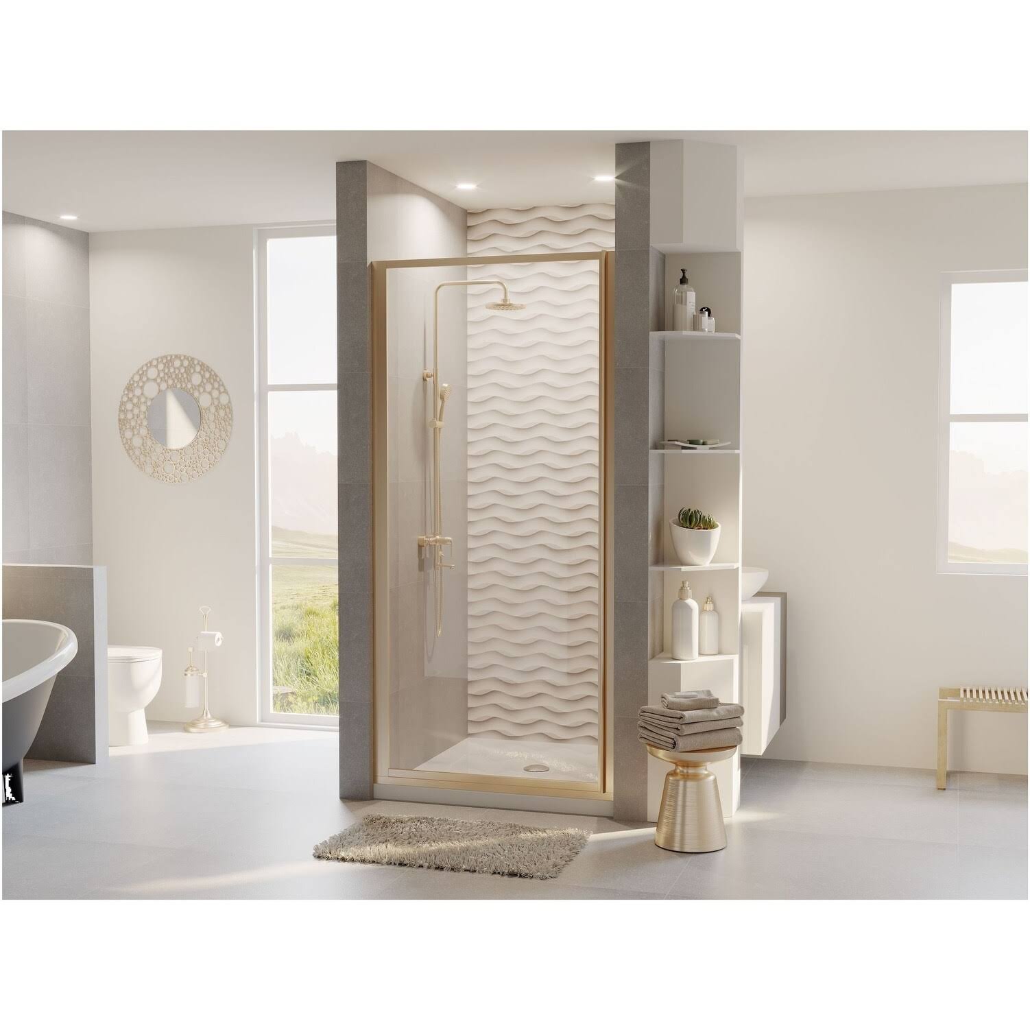 Coastal Shower Doors L30.69-C Legend Series 30x22 x 68x22 Framed Hinge Shower Door W Chrome