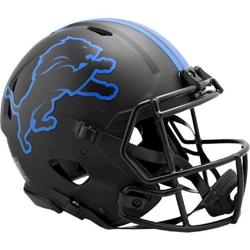 Riddell 9585562562 NFL Detroit Lions Helmet - Authentic Full Size Speed Style Eclipse Alternate