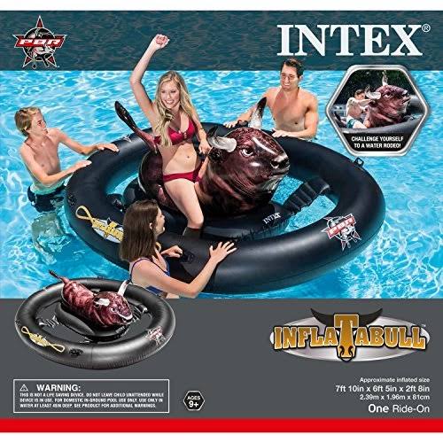 Intex Inflat-A-Bull Inflatable Ride-On Pool Toy with Realistic Printing
