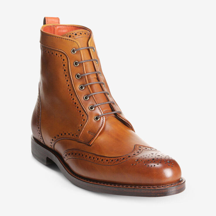 Men's Wingtip Dress Boots - Dalton - Walnut - Allen Edmonds