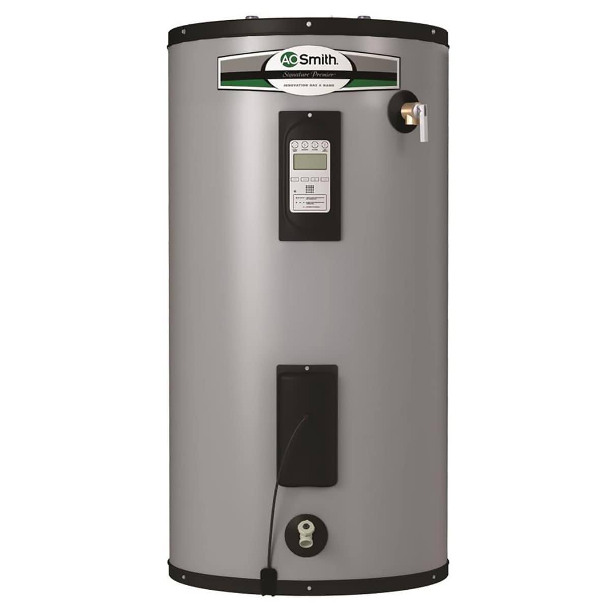a.o. Smith Signature Premier 50-Gallon Short 12-Year Limited 5500-Watt Double Element Electric Water Heater Stainless Steel | EG