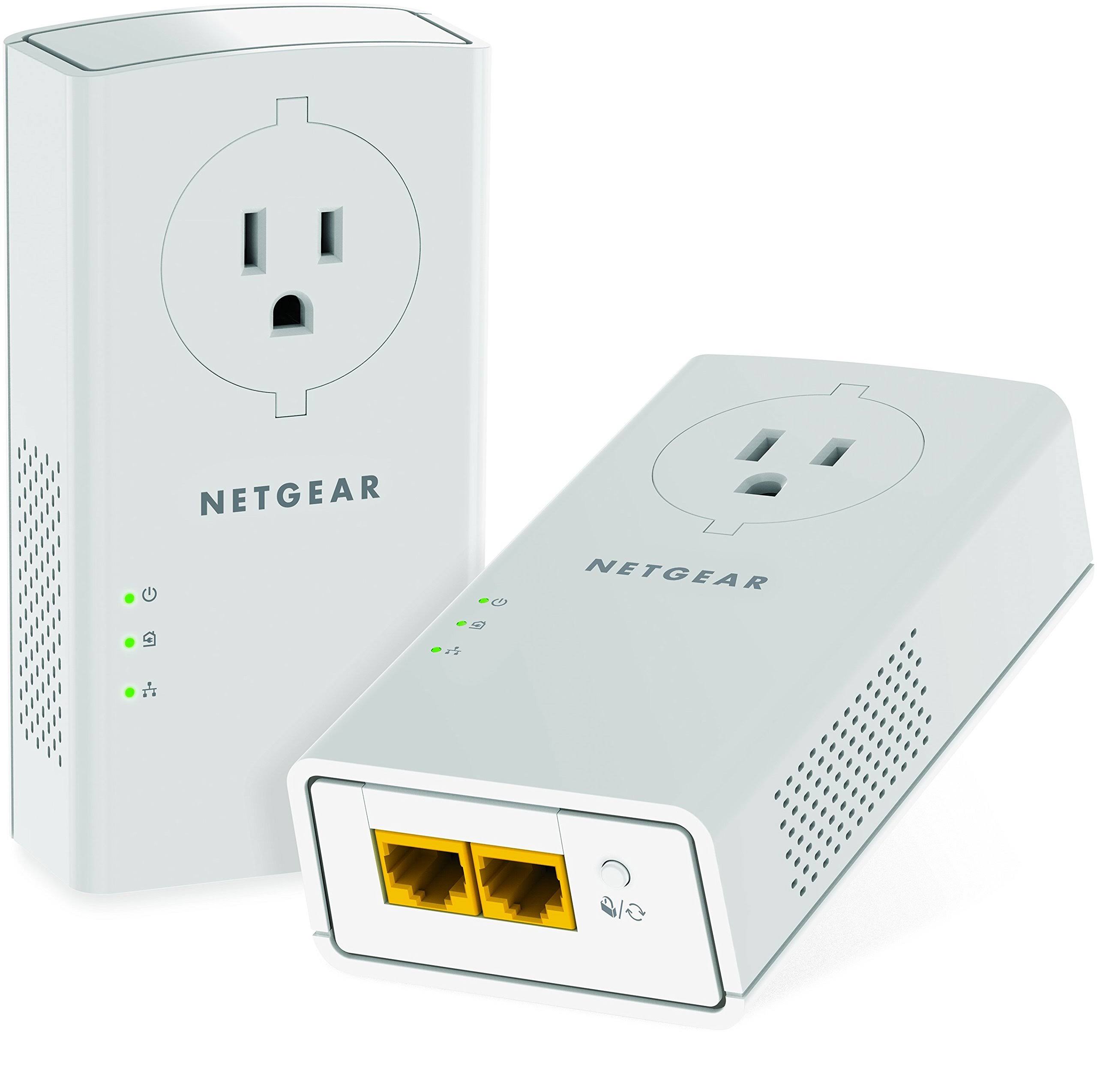 Netgear Powerline 2000 + Extra Outlet Bridge - 2000 Mbps - Gigabit Ethernet - 2 Pack