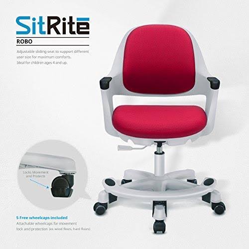 Sitrite Ergonomic Kids Desk Chair Children Study Student Computer Home School Office Height Control Easy to Assemble (Rosie Pink