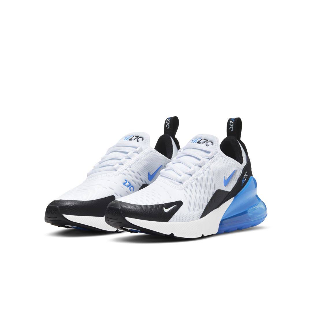 Nike Big Kids& Air Max 270 Casual Shoes in White/White Size 7.0