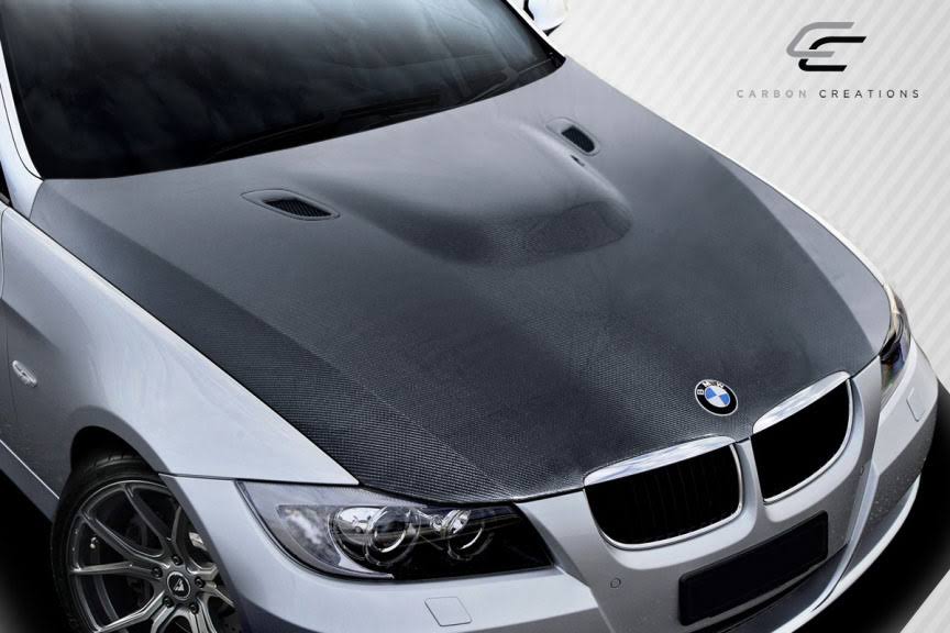 Carbon Creations 112911 2006-2008 BMW 3 Series E90 4DR DriTech M3 Look Hood Signature Black - 1 Piece