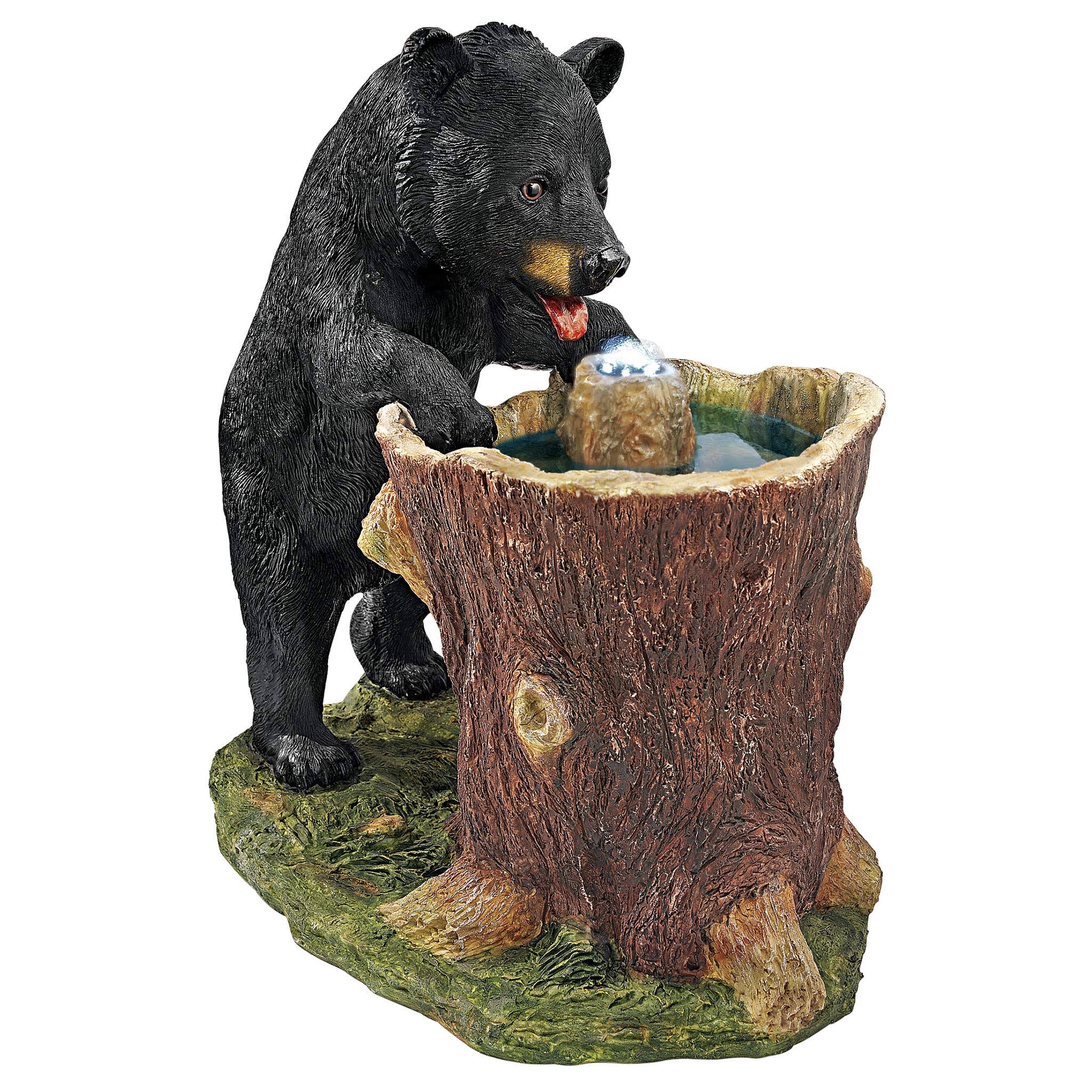 Design Toscano Guzzling Gulp Black Bear Garden Fountain