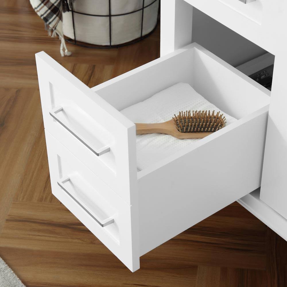 Home Decorators Collection Sonoma 36 in. W x 22 in. D Bath Vanity in White with Carrara Marble Top with White Sinks