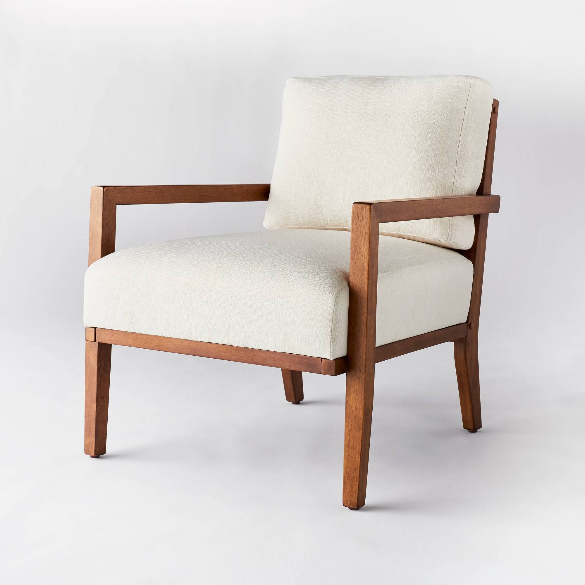 Agoura Hills Cane Back Accent Chair Cream/Mid-tone Wood - Threshold Designed with Studio McGee