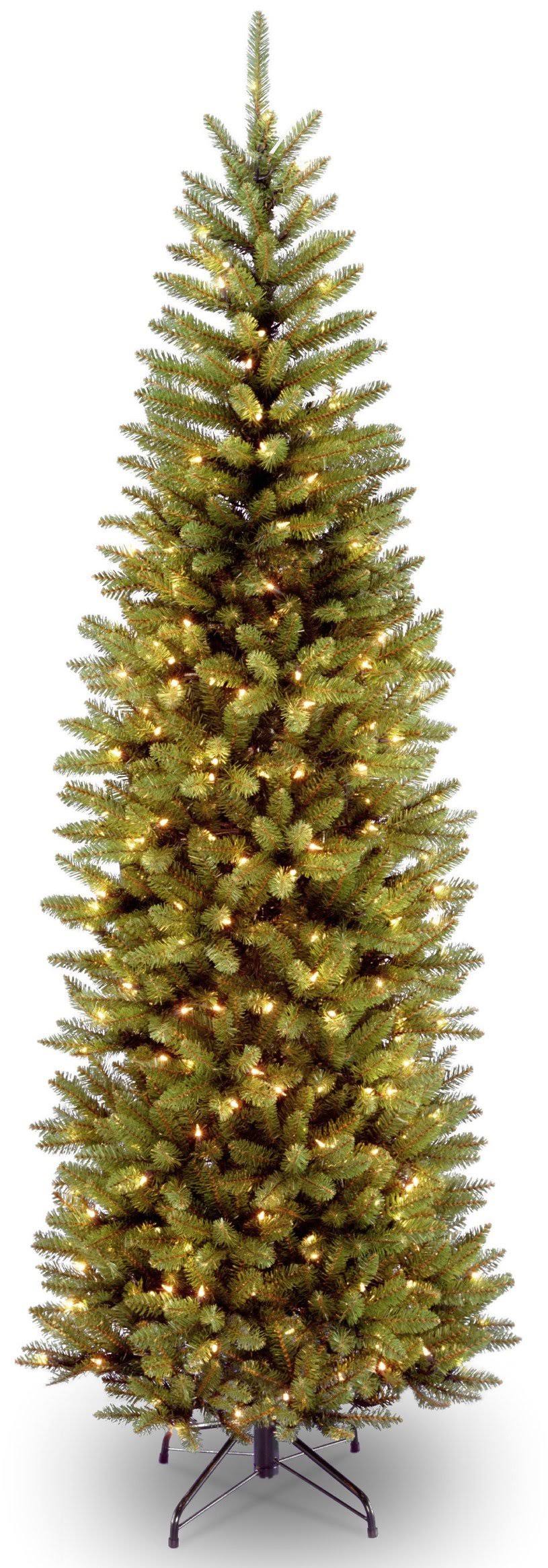 National Tree Company 7 ft. PowerConnect Kingswood Fir Pencil Christmas Tree with Dual Color LED Lights