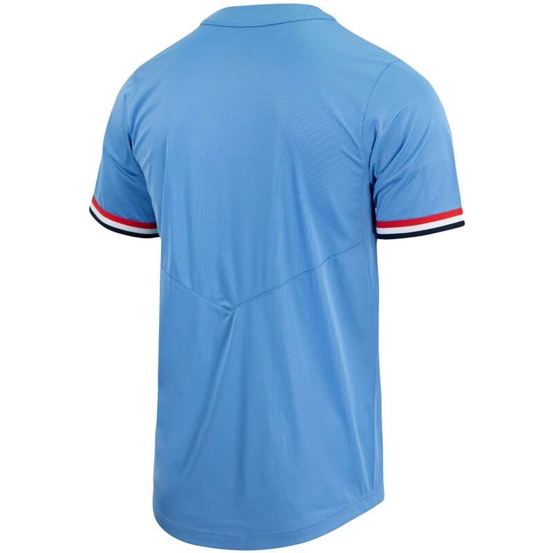 Nike Ole Miss Rebels Powder Blue Replica Full-Button Baseball Jersey Size: Large