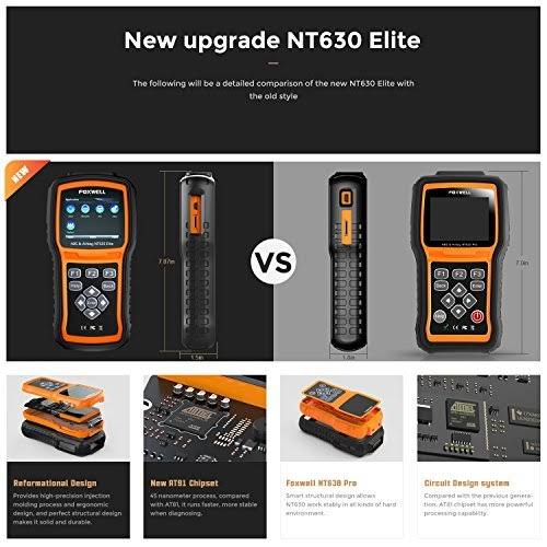 Foxwell NT630 Plus OBD2 Scanner ABS Srs Code Reader Automotive OBD II Srs AIRBAG Diagnostic and ABS Brake Bleed Scan Tool