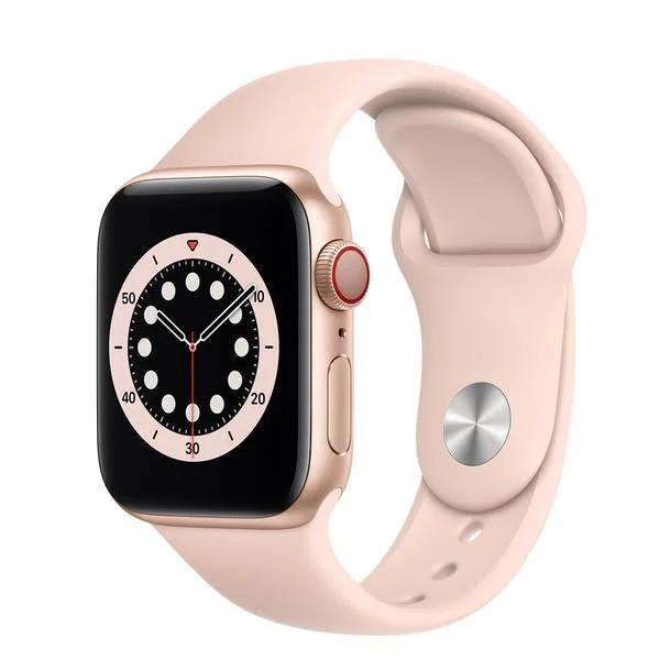 Apple Watch Series 6 - 40mm - GPS + Cellular - Gold Aluminum Case - Pink Sand Sport Band