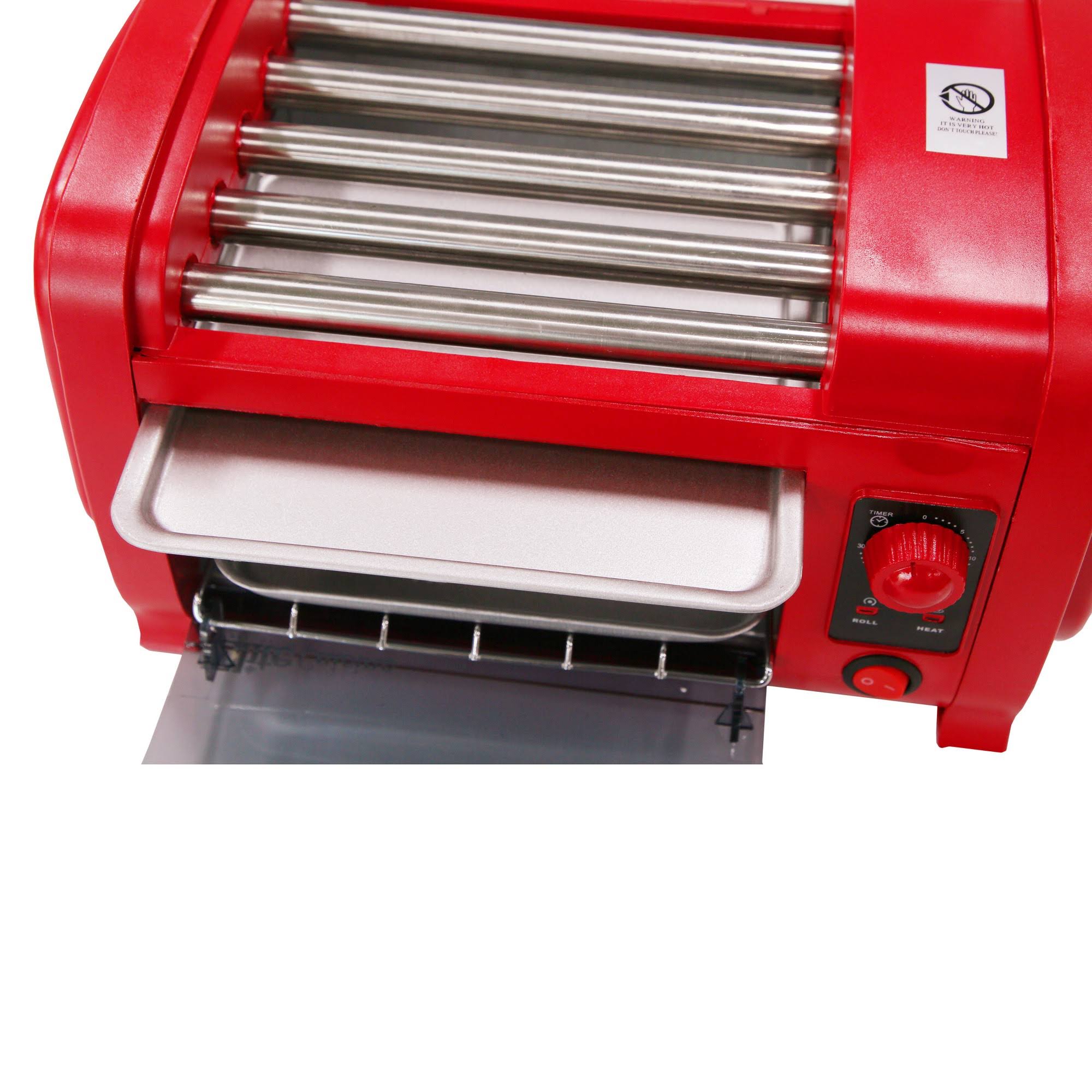 Elite Ehd-051r Cuisine Hot Dog Roller u0026 Toaster Oven - Red