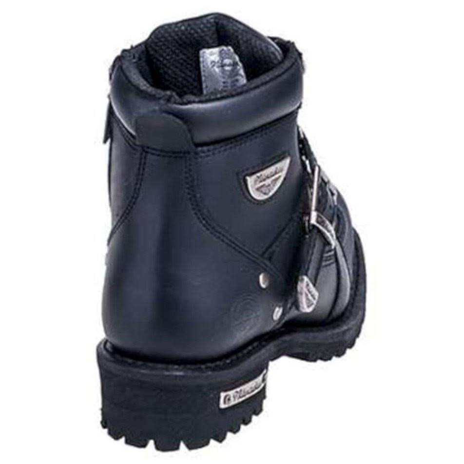 Milwaukee Road Captain Mens Motorcycle Boots Black Leather