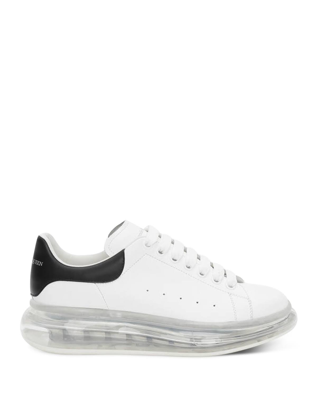 Alexander McQueen Men's Oversized Transparent Sole Sneakers - White/Black