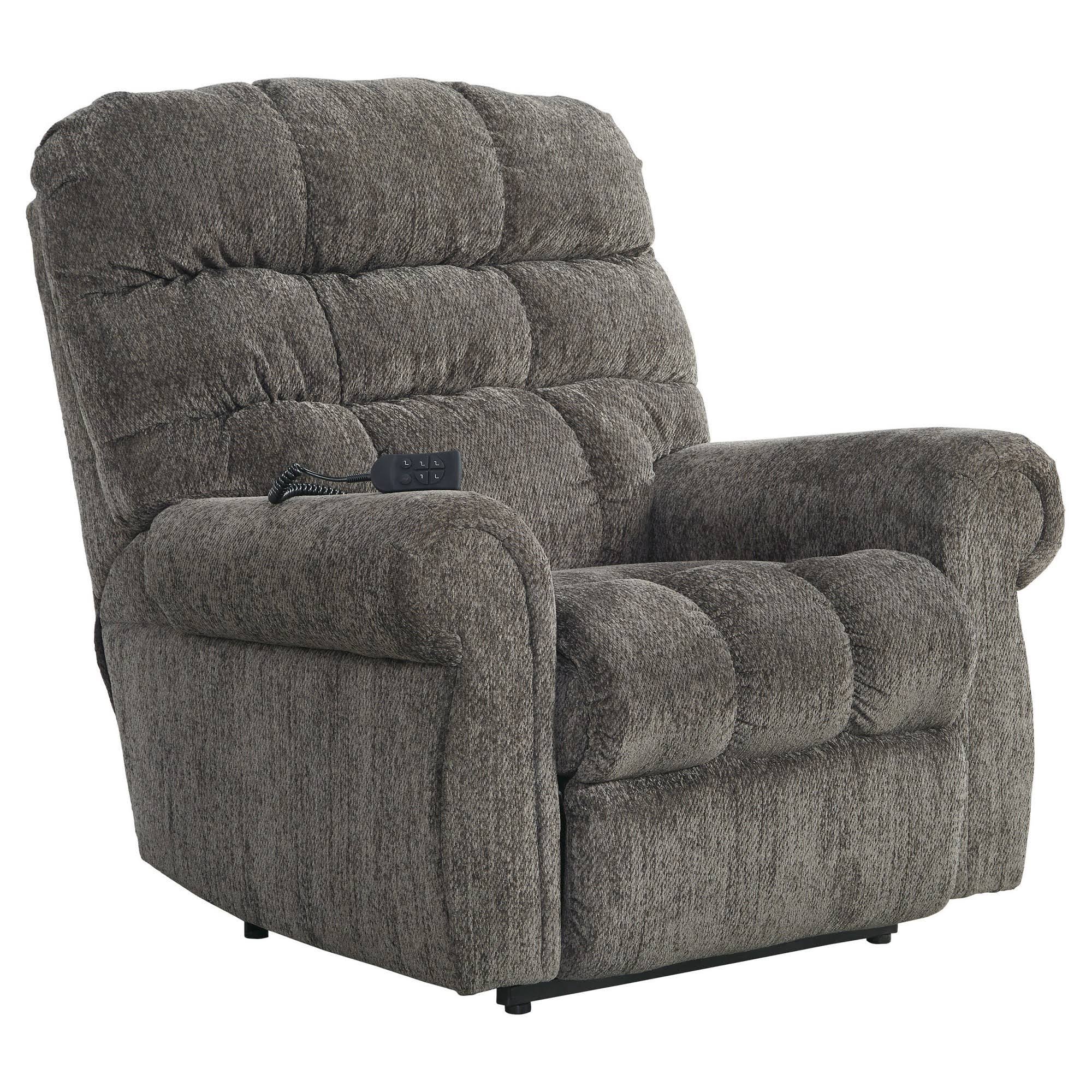 Signature Design by Ashley Ernestine Power Lift Recliner, Slate